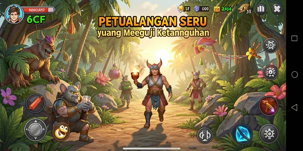 Tampilan gameplay seru dalam petualangan di 6CF.