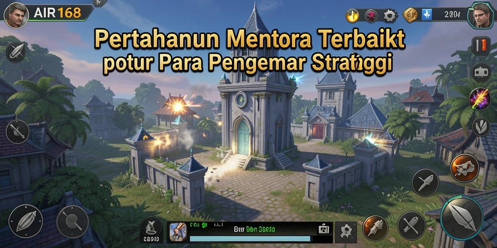 Gameplay menegangkan dari <strong>AIR168</strong> menunjukkan pertahanan menara yang strategis.