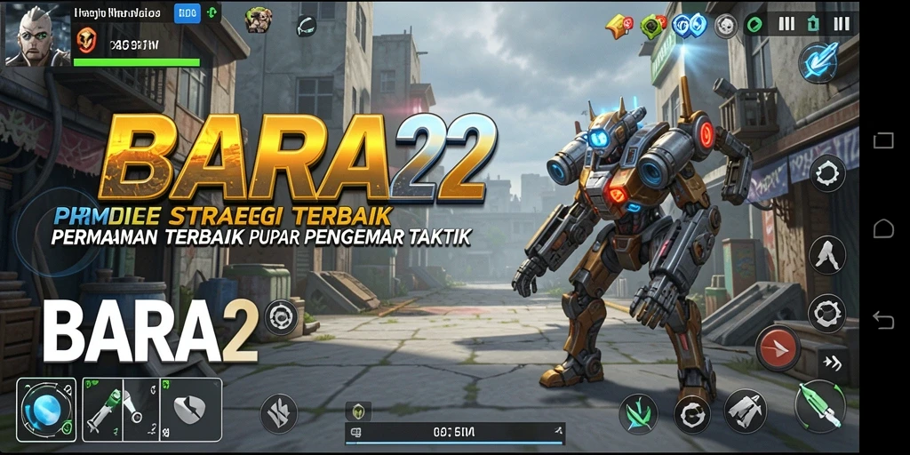 Tangkapan layar gameplay BARA22 menampilkan pertempuran strategis yang intens.