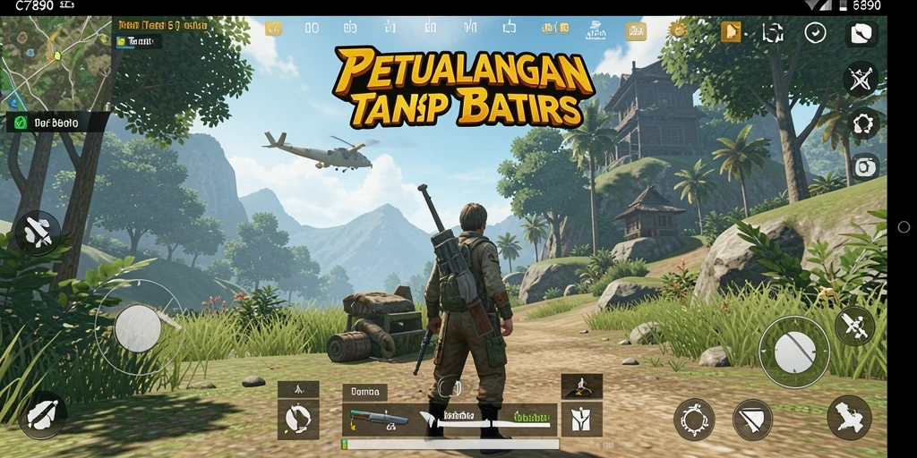 Screenshot gameplay C7890 dengan pemandangan yang menakjubkan.