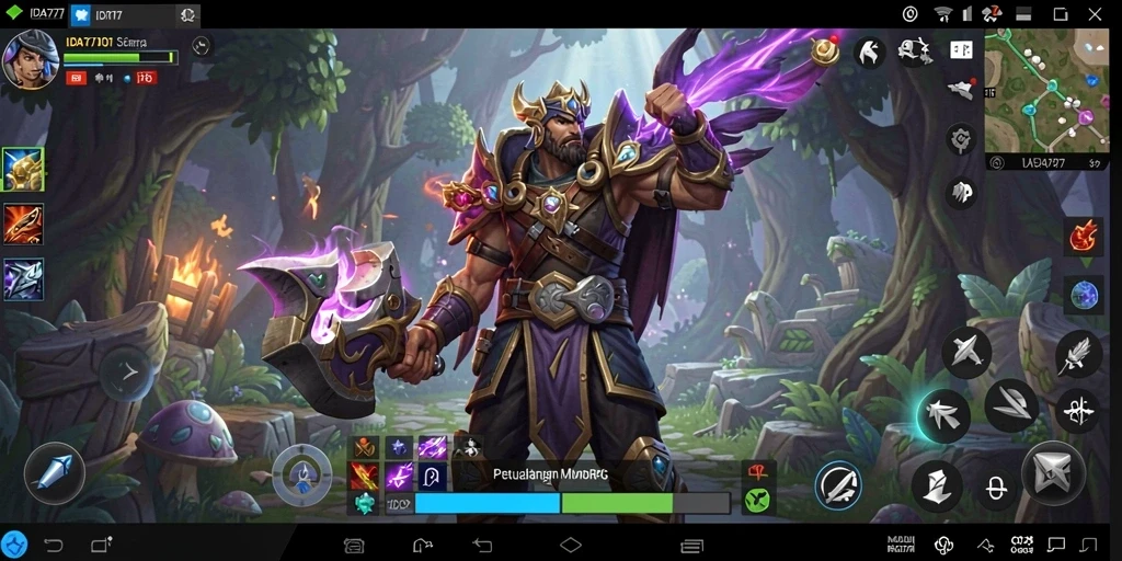 Tampilan screenshot utama IDA777 menunjukkan aksi seru dalam gameplay MMORPG.