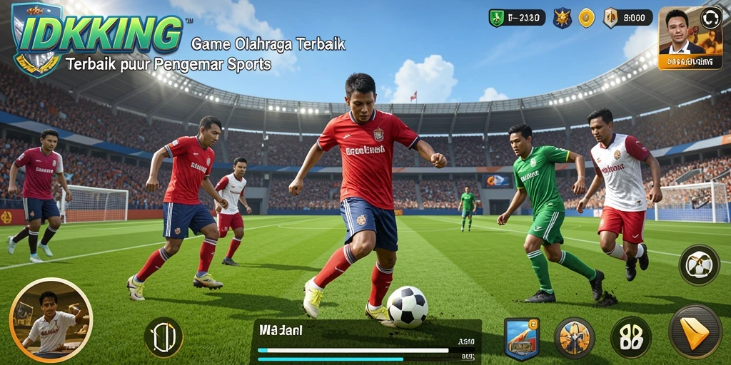 Tampilan gameplay menegangkan dalam IDRKING dengan berbagai olahraga.