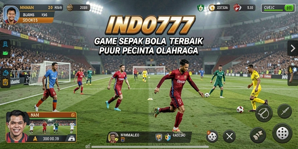 Tampilan gameplay seru dalam INDO777 dengan aksi sepak bola nyata.