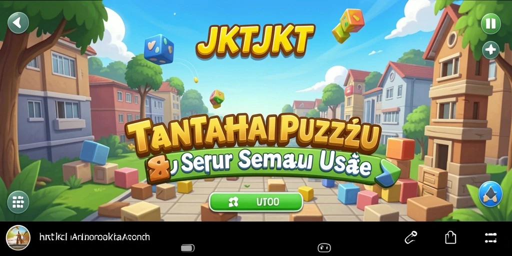 Tampilan gameplay seru JKTJKT dalam tantangan puzzle.