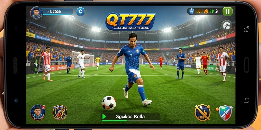 Gameplay QT777 yang mendebarkan dan penuh aksi sepak bola.