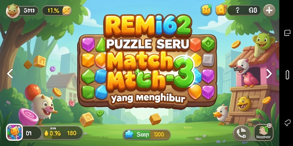 Menampilkan gameplay seru dari game Match-3.