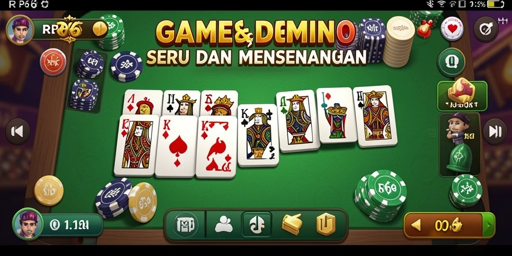 Screenshot gameplay RP66 menampilkan aksi bermain domino yang seru.