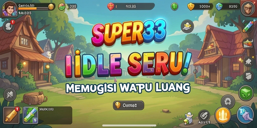 Screenshot gameplay SUPER33 menampilkan keasyikan dalam mengumpulkan sumber daya secara otomatis.