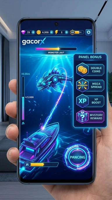 Pengguna sedang menjelajahi kategori aplikasi di Gacorx.